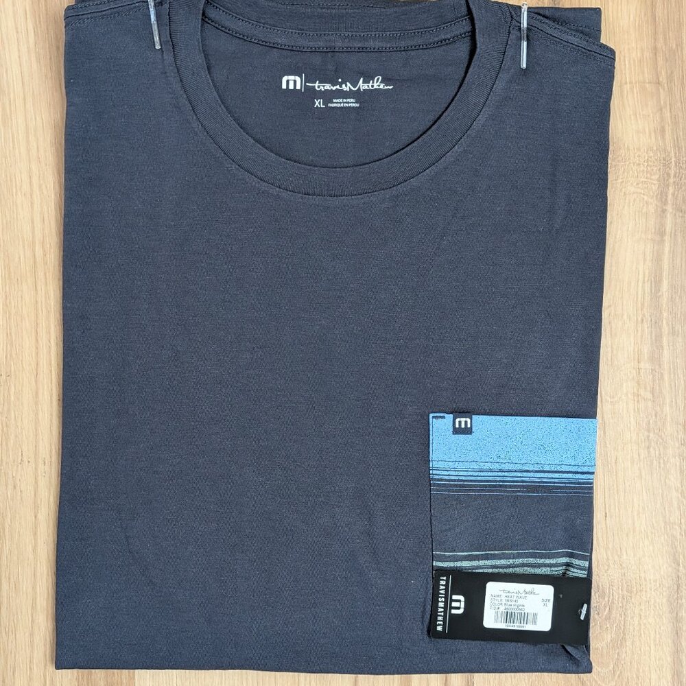 NWT TravisMathew Heat Wave Tee Blue Nights XL - Picture 2 of 6